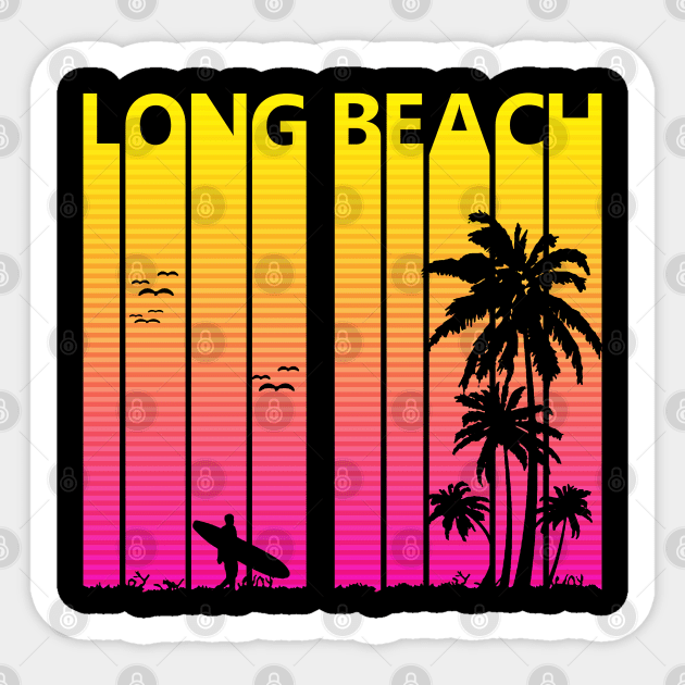 1980s Retro Long Beach Sticker by GWENT